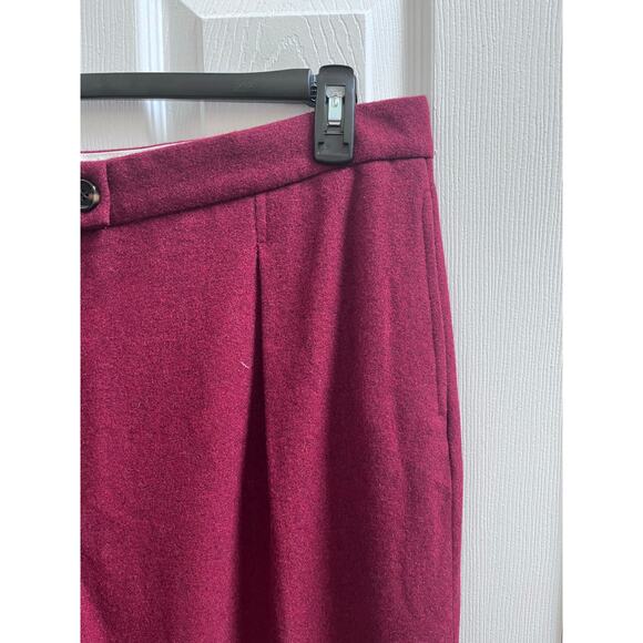 MNG Mango New Burgundy Wool Blend Size 14 Pant Long 34.5 Inch Inseam Office - Picture 6 of 14